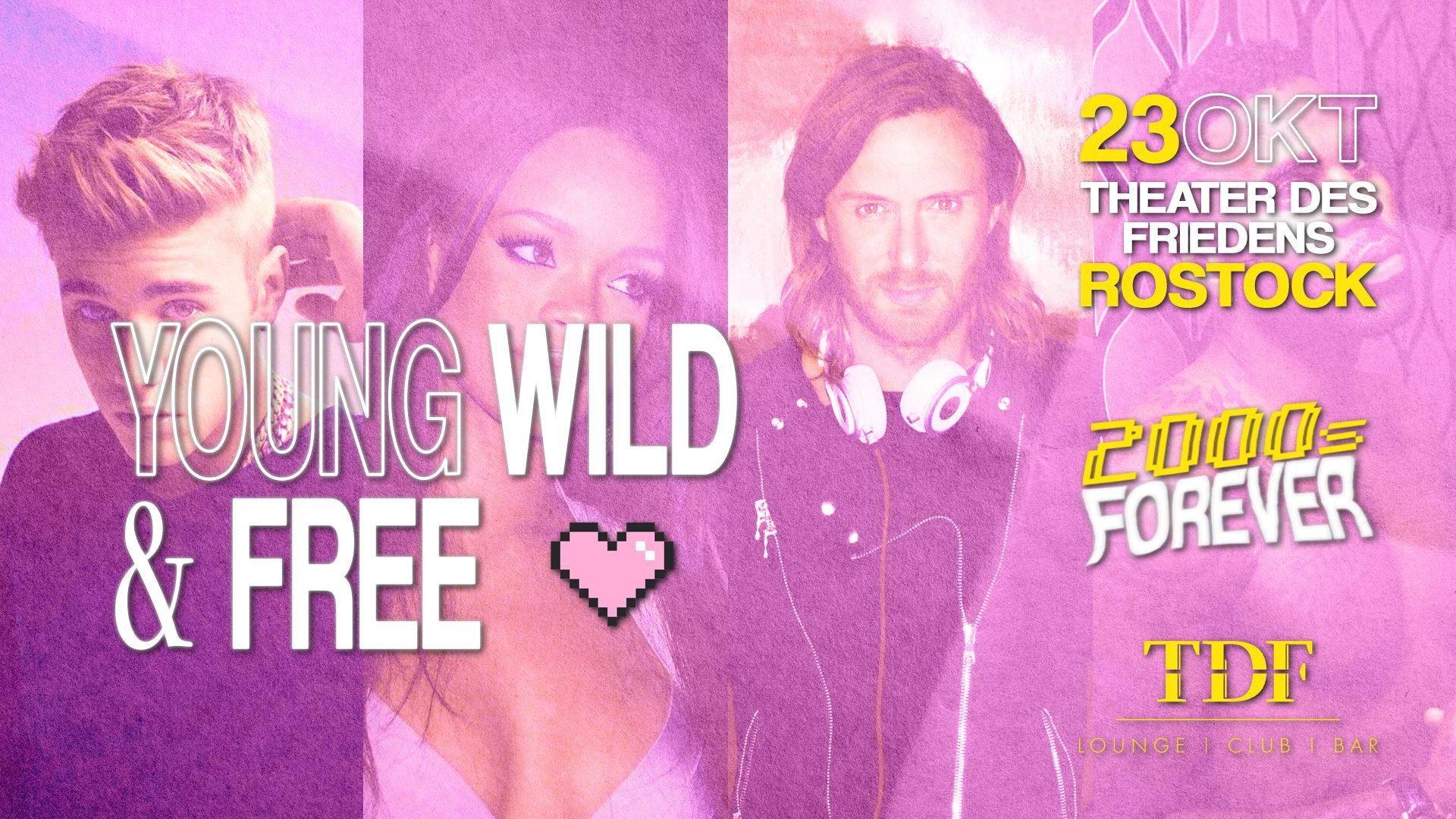 Flyer of the first YOUNG WILD & FREE edition on 11 September 2026 at Nikki Tiger, Hamburg.