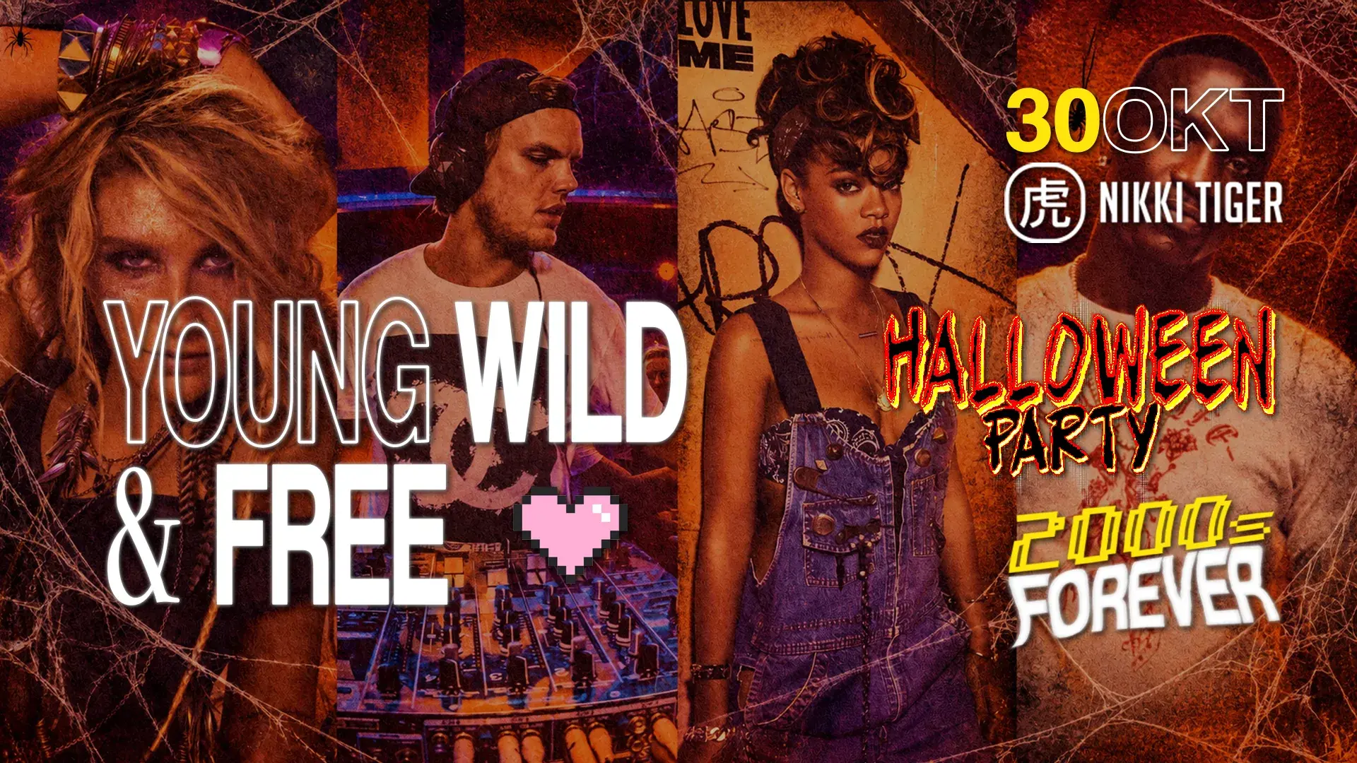 Flyer of the first YOUNG WILD & FREE edition on 11 September 2026 at Nikki Tiger, Hamburg.